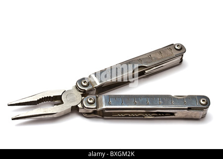 Multi-Tool isoliert auf weißem Hintergrund Stockfoto