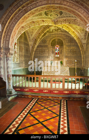 Innenraum der St. George Church, Hampnett, Gloucestershire, Cotswolds, UK Stockfoto