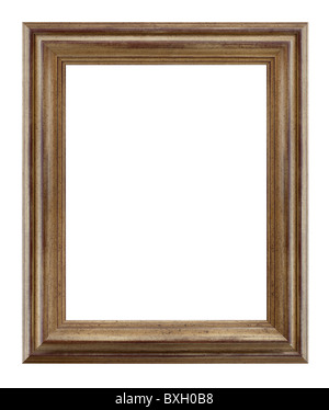 Hölzerne Foto Frame Vintage Silber (mit Clipping-Pfad) Stockfoto