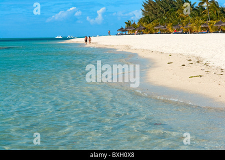 Strand vor dem Hotel Paradis, Le Mourne, Mauritius Stockfoto