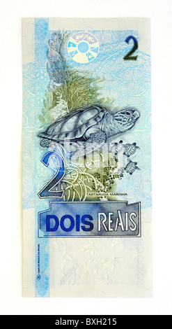 Brasilien Brasil 2 zwei Reais Banknote. Stockfoto