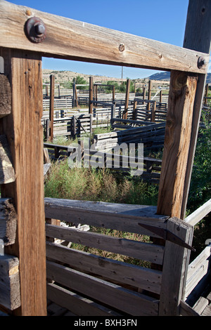 Historischen Magdalena Lager Stifte, verwendet in Cattle Drives Stockfoto