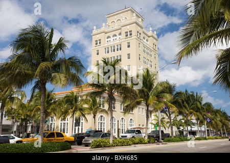 Altes Rathaus, Washington Street in Miamis berühmten Art Deco Viertel in South Beach, Miami, Florida, USA Stockfoto