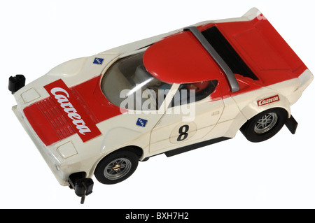 Spielzeug, Spielzeugautos, Carrera-Rennstrecke, Porsche-Rennwagen, Deutschland, um 1978, zusätzliche-Rights-Clearences-nicht verfügbar Stockfoto