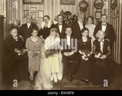 Personen, Partys, Hochzeitsfeier, Gruppenbild, Berlin, Wilmersdorf, Deutschland, 4.2.1931, Additional-Rights-Clearences-not available Stockfoto