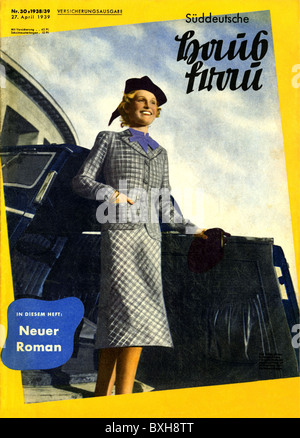 Mode, 1930er Jahre, Damenmode, Cover des Modemagazins 'Sueddeutsche Hausfrau', April 1939, Additional-Rights-Clearences-not available Stockfoto
