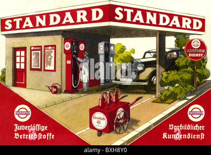 Transport / Transport, Auto, Tankstelle, Esso Tankstelle, Berlin, Deutschland, um 1933, Zusatzrechte-Abfertigung-nicht vorhanden Stockfoto