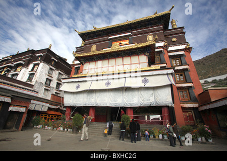 Blick auf das Tashilhunpo Kloster in Shigatse oder Xigazê, Tibet, tibetische Antomonous Region von China Stockfoto