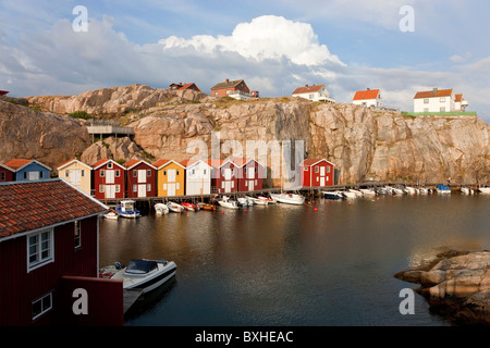 Boot-Hütten in Smogen, Bohuslan Coast, Schweden Stockfoto