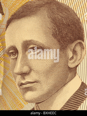 Guglielmo Marconi (1874-1937) auf 2000 Lire 1990 Banknote aus Italien. Italienischer Erfinder. Stockfoto