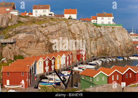 Boot-Hütten in Smogen, Bohuslan Coast, Schweden Stockfoto