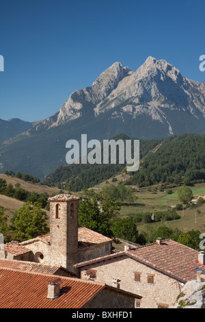 Gisclareny und Pedraforca Peak, natürlichen Park von Cadí-Moixeró, Berguedà, Barcelona, Katalonien, Spanien Stockfoto