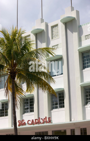 Das Carlyle in South Beach Miami Luxus Eigentumswohnung Ferienwohnung am Ocean Drive, South Beach, Miami, Florida, USA Stockfoto