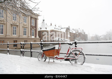 Niederländischen Parlament Binnenhof, Winter Schnee, den Haag, Niederlande, Holland, Europa Stockfoto