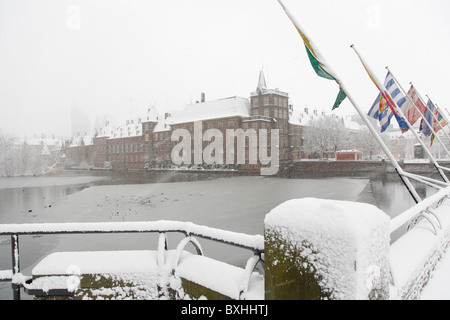 Niederländischen Parlament Binnenhof, Winter Schnee, den Haag, Niederlande, Holland, Europa Stockfoto