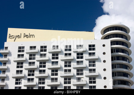 Art-Deco-Architektur im Royal Palm Hotel in South Beach, Miami, Florida, Vereinigte Staaten von Amerika Stockfoto