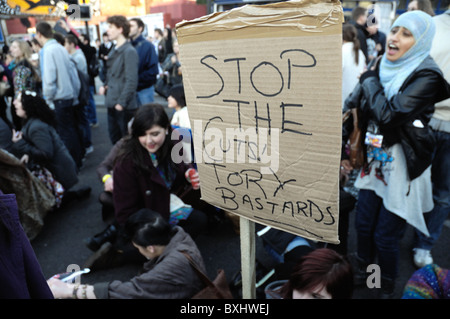 Studenten protestieren über den Anstieg der Studiengebühren im November, Liverpool UK. Stockfoto