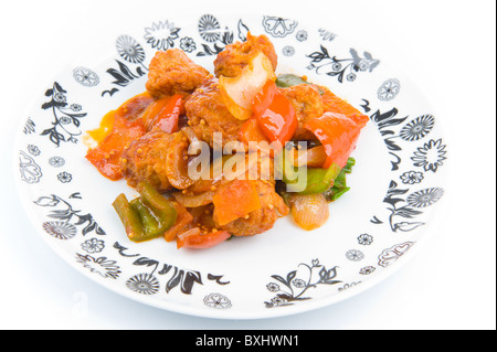 Leckeren Schweinefleisch mit Soße bittersüß. Stockfoto