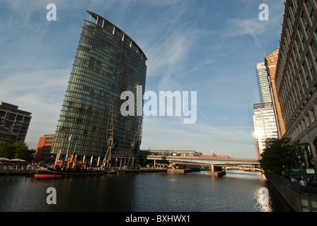 Marriott Hotel West India Quay Docks Isle of Dogs, Canary Wharf Tower Hamlets, East London UK Stockfoto