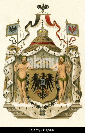 Heraldik, Wappen, Reichswappen, Deutsches Reich, um 1898, Zusatz-Rechte-Clearenzen-nicht vorhanden Stockfoto