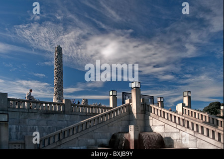 Bronze und Granit Skulpturen von Gustav Vigeland, Vigeland-Park Oslo Norwegen Stockfoto