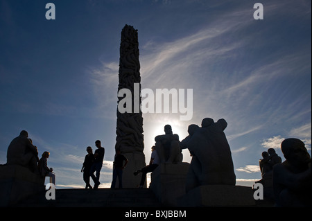 Bronze und Granit Skulpturen von Gustav Vigeland, Vigeland-Park Oslo Norwegen Stockfoto