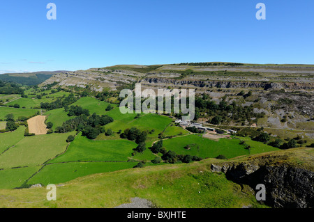Blick vom Castell Dinas Bran über Llangollen in Denbighshire Wales UK Stockfoto