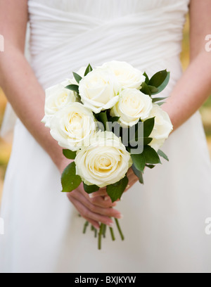 Blumenstrauß an einem Hochzeitstag für die Braut. Brautstrauß Blumen Stockfoto