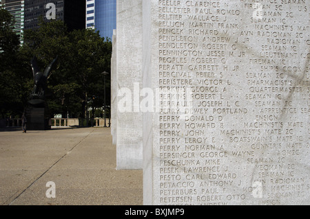 USA. New York. Second World War Memorial im Battery Park. Stockfoto