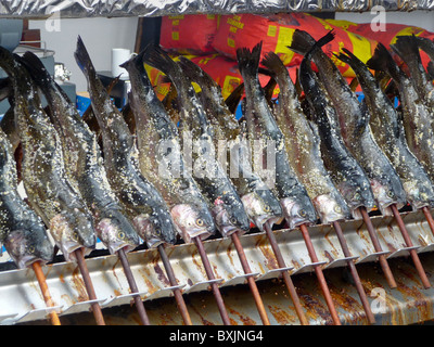 Geräucherter Fisch, Oktoberfest, Münchner Bier Festival, Bayern, Deutschland Stockfoto