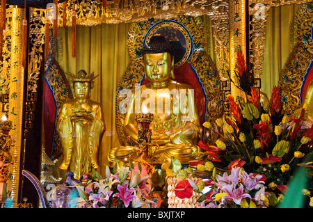 Innere des Po Lin Kloster in Ngong Ping Lantau Insel Hong Kong China Stockfoto