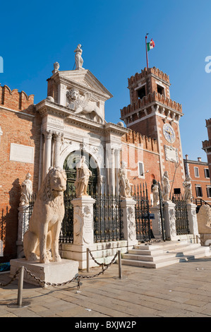 Naval Dockyard Eingang Arsenale Sestriere Castello Venedig Italien Stockfoto