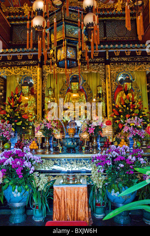 Innere des Po Lin Kloster in Ngong Ping Lantau Insel Hong Kong China Stockfoto