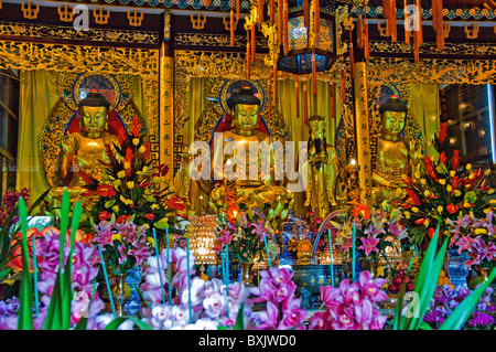 Innere des Po Lin Kloster in Ngong Ping Lantau Insel Hong Kong China Stockfoto