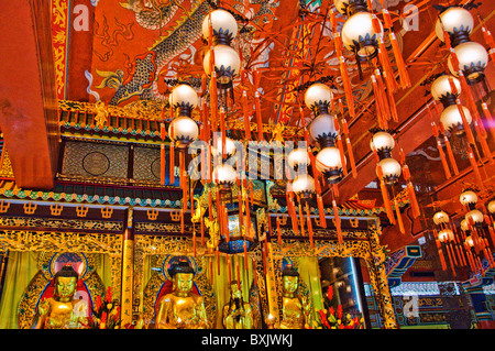 Innere des Po Lin Kloster in Ngong Ping Lantau Insel Hong Kong China Stockfoto