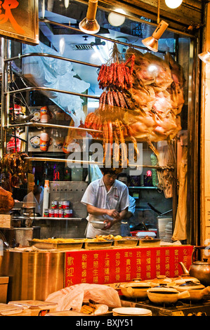 Open-Air-Outdoor-Restaurant in der Innenstadt von Hongkong China Stockfoto