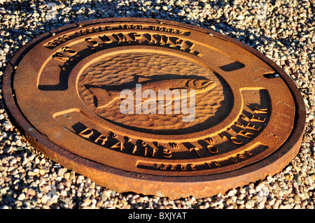 Mann-Loch Abdeckung Stockfoto
