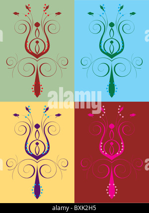 Vektor-Illustration der nahtlose Hintergrund. Abstrakte Blumen Set Stockfoto