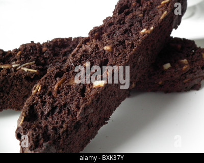 Hausgemachte Schokolade Haselnuss Biscotti Stockfoto