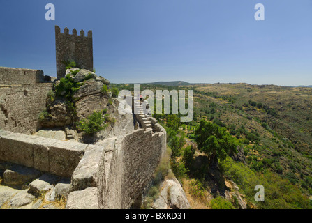 Beira Baixa, Zentral-Portugal, mittelalterliche Burg Wälle des Sortelha in der Nähe von Covilha Stockfoto