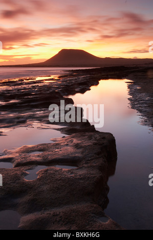 Sonnenuntergang auf der Insel La Graciosa Stockfoto