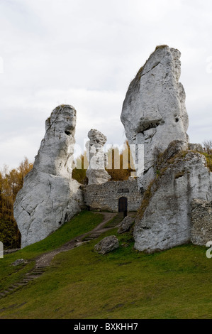 Ogrodzieniec Schloss, schlesischen Voiodeship, Polen Stockfoto