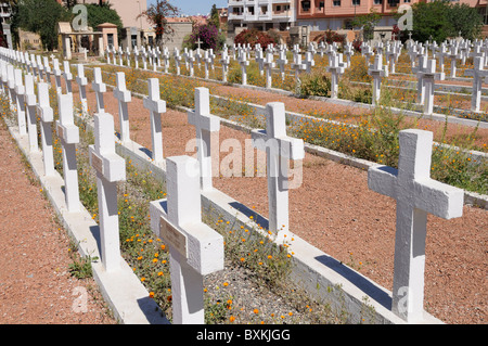 Gräber auf dem Friedhof der Europäischen In Marrakesch Stockfoto