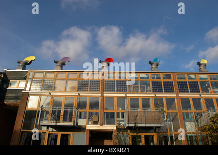 Bett Zed Entwicklung Surrey UK. Beddington Zero Energy Development ist Großbritanniens größte CO2-neutralen Eco-Community. Stockfoto