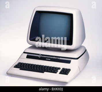 Computer / Elektronik, Computer, Commodore CBM 8296 mit drehbarem Display, USA 1980, Additional-Rights-Clearences-not available Stockfoto