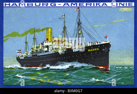 Transport / Transport, Navigation, Schiff, Postdampfer 'Baden', Hamburg-Amerika Linie, Deutschland, 1926, Zusatzrechte-Abferungsabferungen-nicht vorhanden Stockfoto