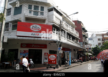 Pizza-Restaurant in der Nähe von Khao San Road in Bangkok Stockfoto