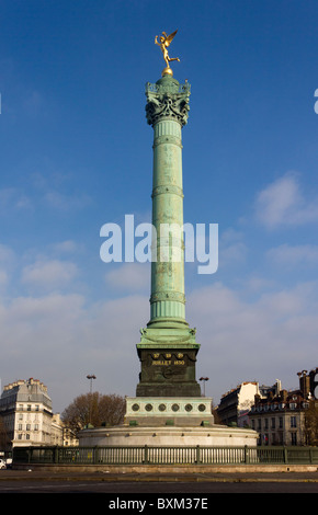 Die Juli-Spalte (Colonne de Juillet), Place De La Bastille, Paris, Frankreich Stockfoto