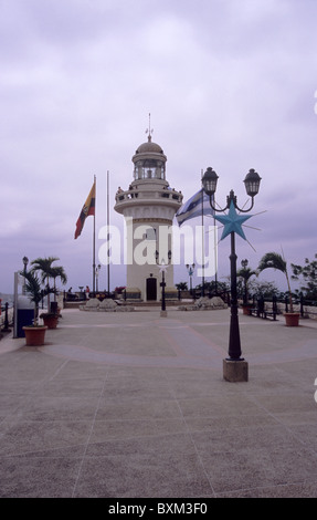 Leuchtturm an der Spitze des Hügels Santa Anna. Guayaquil. Ecuador. Süd-Amerika. Stockfoto