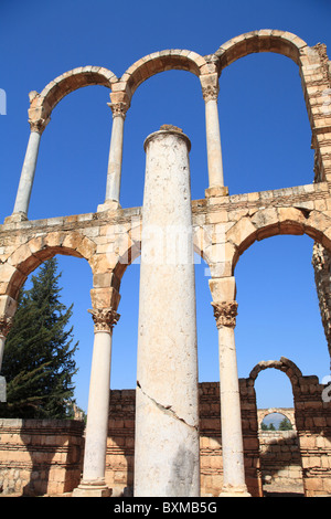 Die große Palast Umayyad Periode Ruinen in der antiken Stadt Aanjar Bekka Tal Libanon Stockfoto